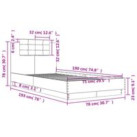Bedframe met hoofdbord en LED gerookt eikenkleurig 90x190 cm - thumbnail
