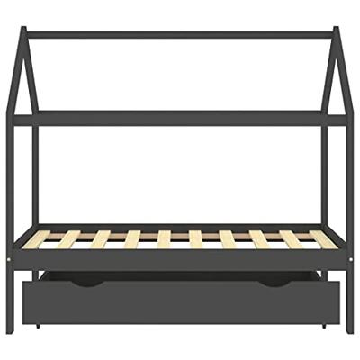Kinderbedframe met lade grenenhout donkergrijs 80x160 cm Kinderbedframe met lade grenenhout donkergrijs 80x160 cm