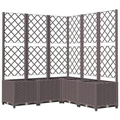 VidaXL Plantenbak met latwerk 120x120x136 cm polypropeen bruin VidaXL Plantenbak met latwerk 120x120x136 cm polypropeen bruin