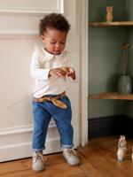 Babyjeans met stoffen riem denim stone - thumbnail