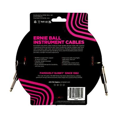 Ernie Ball 6396 braided instrument cable rood 5.5 m