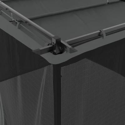 Prieel met zijwanden van gaas 3x3 m staal antracietkleurig Prieel met zijwanden van gaas 3x3 m staal antracietkleurig