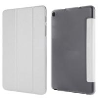 Zijde textuur horizontale Flip lederen draagtas met drie-opvouwbare houder voor Galaxy tab P200 (wit) - thumbnail