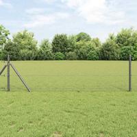VidaXL Afrasteringspaal grijs 10 x 0,8 m (13 mm gaas) staal en pvc - thumbnail