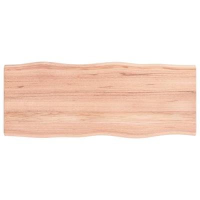 Tafelblad natuurlijke rand 100x40x2 cm eikenhout lichtbruin