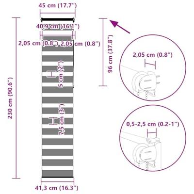 Zebra Blind 45x230 cm stofbreedte 40,9 cm polyester zandbruin