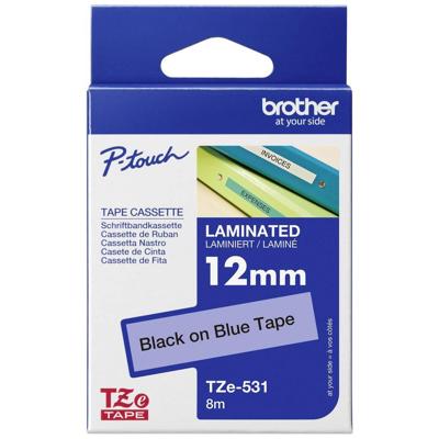 Labeltape Brother TZe, TZ TZe-531 PET Tapekleur: Blauw Tekstkleur:Zwart 12 mm 8 m