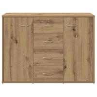 Dressoir 88x30x64 cm bewerkt hout artisanaal eikenkleur - thumbnail