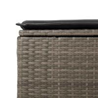 7-delige Loungeset met kussens poly rattan grijs - thumbnail