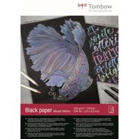 Tombow • black paper din a5 (14,8 x 21 cm), 15 sheets, 250 g/m² (120 lbs), black - thumbnail