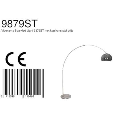 Steinhauer Vloerlamp Sparkled light 9879 staal kap kunststof grijs