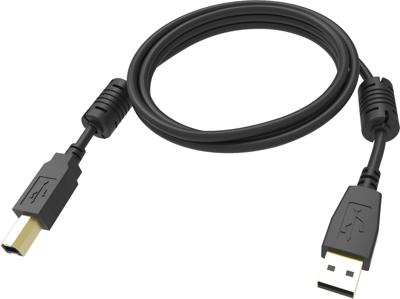 Vision TC 1MUSB/BL USB-kabel 1 m 2.0 USB B USB A zwart - USB-kabel (1 m, USB B, USB A, 2.0, 480 Mbit/s, zwart)