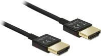 Delock 84786 HDMI-kabel HDMI Aansluitkabel HDMI-A-stekker, HDMI-A-stekker 0.50 m Zwart 4K UHD, Vergulde steekcontacten - thumbnail
