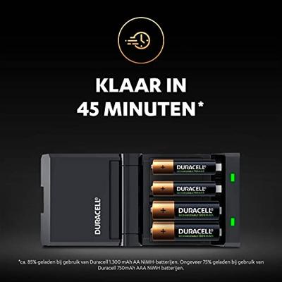 Oplader + Oplaadbare Batterijen DURACELL CEF27 2 x AA + 2 x AAA 1700 mAh 750 mAh (1 Stuks) - thumbnail