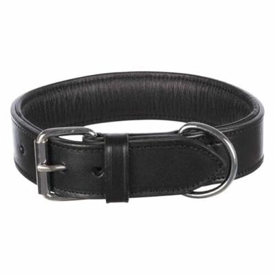 Trixie halsband hond active leer breed zwart