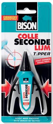 Bison Secondelijm Tipper® Vloeibaar Blister | 3 g - 6302066 Bison Secondelijm Tipper® Vloeibaar Blister | 3 g - 6302066