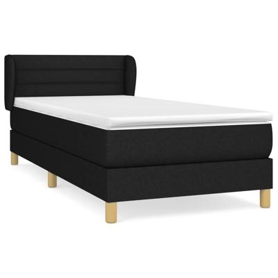 Boxspring met matras stof zwart 160x200 cm