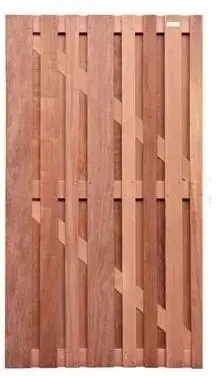 Elephant hardhout FSC tuindeur "Stripes" recht 16 latten 15mm 45x1000x1800mm glad