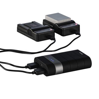 Hama Powerbank Trip duo-laden 7.800 mAh Powerbank Zwart Hama Powerbank Trip duo-laden 7.800 mAh Powerbank Zwart