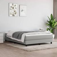 Boxspring met matras stof lichtgrijs 140x190 cm - thumbnail