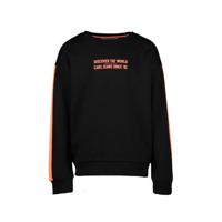 Cars sweater Georgy met contrastbies zwart/oranje - thumbnail