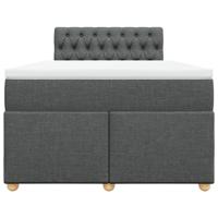 Boxspring met matras stof donkergrijs 120x200 cm - thumbnail
