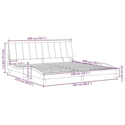 Bedframe zonder matras "Hanko" stof donkerbruin 200x200 cm