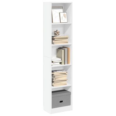 Boekenkast 40x24x176 cm bewerkt hout wit Boekenkast 40x24x176 cm bewerkt hout wit