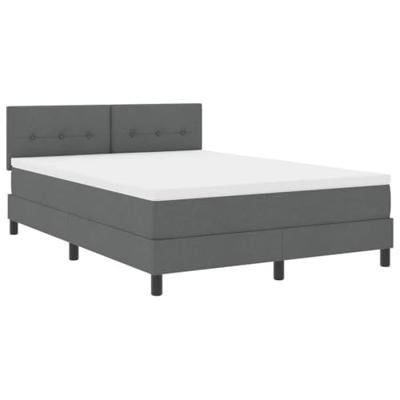 Boxspringbed met matras en LED stof donkergrijs 160x200 cm