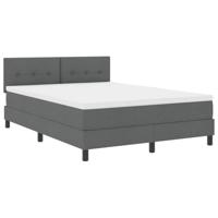 Boxspringbed met matras en LED stof donkergrijs 160x200 cm - thumbnail