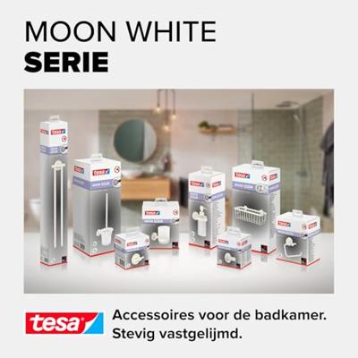 tesa Jashaak 40574-00000-00 MOON WHITE Aantal haken: 2 (b x h x d) 50 x 53 x 65 mm Metaal Wit (mat) 1 stuk(s) - thumbnail