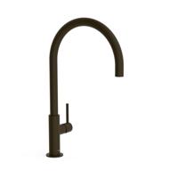 Keukenmengkraan Tres Study Exclusive 1-Hendel Uitloop Gebogen 26 cm Rond Zwart Brons - thumbnail
