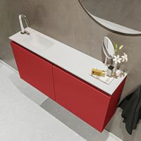 MONDIAZ TURE 100cm toiletmeubel fire. EDEN wastafel talc links 1 kraangat - thumbnail