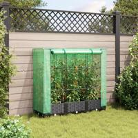 VidaXL Verhoogde plantenbak met kashoes rotanlook 120x40x123 cm - thumbnail