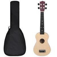 VidaXL Ukuleleset met tas voor kinderen sopraan 23'' lichthoutkleurig - thumbnail