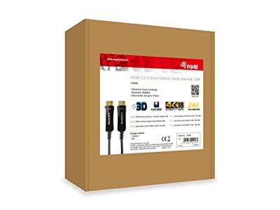 Equip 119430 hdmi 2.0 active optical cable, hdmi type a -> hdmi type a 3d, 18 gbit/s, 30m, black