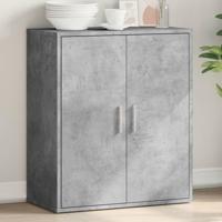 Dressoir 79x38x80 cm bewerkt hout betongrijs - thumbnail