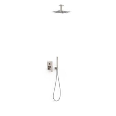 Regendoucheset Inbouw Tres Cuadro Exclusive Met Plafondarm en Handdoucheset met Staafhanddouche RVS Tres