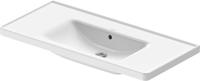 Wastafel Duravit D-Neo Met Overloop Kraanvlak Zonder Kraangat 100.5 cm Hoogglans Wit - thumbnail