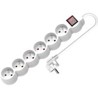 VALUE 6voudige stekkerdoos UTE, met schakelaar, wit, 3 m - thumbnail