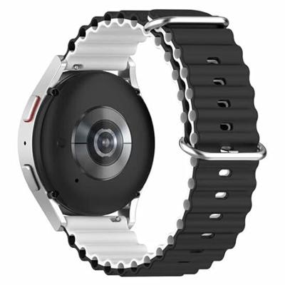 Garmin Forerunner 970 / 570 (47mm) / 255 - Ocean Style bandje - Zwart / wit Garmin Forerunner 970 / 570 (47mm) / 255 - Ocean Style bandje - Zwart / wit