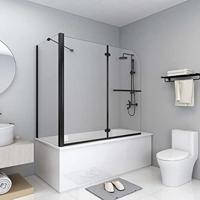 Douche klapwand 120x68x130 cm ESG zwart - thumbnail