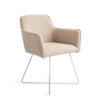 Jesper Home Eetkamerstoel 'Hofu' Cross White, kleur Wild Walnut - thumbnail