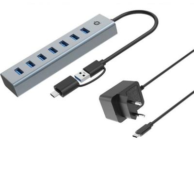 CONCEPTRONIC HUBBIES21GP 7-poorts USB 3.0-hub met voeding, 5 Gbps, USB-A x 7
