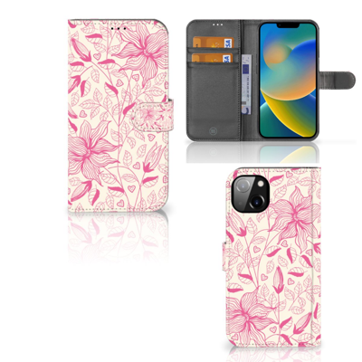iPhone 14 Plus Hoesje Pink Flowers