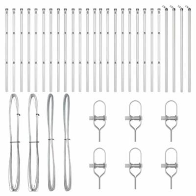 VidaXL Afrasteringspaal 26 pcs grijs 3,2 x 3,2 x 80 cm