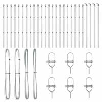 VidaXL Afrasteringspaal 26 pcs grijs 3,2 x 3,2 x 80 cm - thumbnail