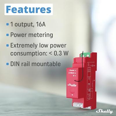 Shelly Qubino Wave 1PM - DIN rail z-wave schakelaar - thumbnail