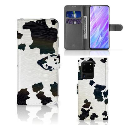 Samsung Galaxy S20 Ultra | Telefoonhoesje | Met pasjeshouder | Koeienvlekken