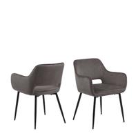 Bendt Eetkamerstoel 'Wender' Velvet, kleur Grijs - thumbnail